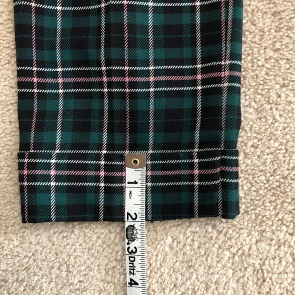 Ann Taylor Green Pink Plaid High Waist Ankle Pants 0 Petite - Picture 14 of 15